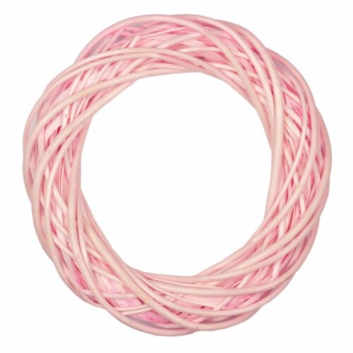 Вінок декоративний ротанг YES! Fun світло-рожевий 25 см (974238)