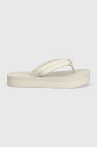 В'єтнамки Calvin Klein FLATFORM FLIP FLOP RELOCK жіночі колір бежевий на платформі HW0HW02063