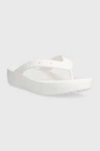 В'єтнамки Crocs Classic Platform Flip W жіночі колір білий на платформі 207714.100-WHITE