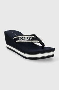 В'єтнамки tommy hilfiger hilfiger WEDGE BEACH sandal жіночі колір синій на танкетці FW0fw07903