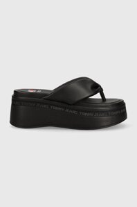 В'єтнамки Tommy Jeans TJW WEDGE SANDAL жіночі колір чорний на платформі EN0EN02457