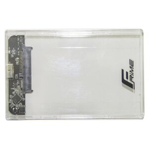 Зовнішній карман frime SATA HDD/SSD 2.5 USB 3.0 plastic, clear (FHE80.25U30)