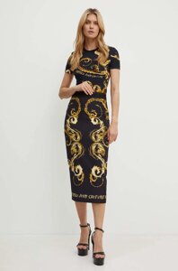 Спідниця Versace Jeans Couture колір чорний midi олівець 77HAE8P6 NS559