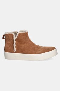 Замшеві черевики Toms VERONA MID колір коричневий на плоскому ходу 10021437