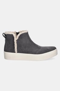 Замшеві черевики Toms VERONA MID колір сірий на плоскому ходу злегка утеплена 10021443