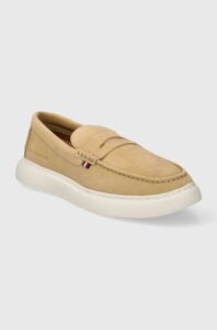 Замшеві мокасини tommy hilfiger TOMMY hilfiger hybrid loafer чоловічі колір бежевий FM0fm04440