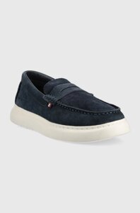 Замшеві мокасини tommy hilfiger TOMMY hilfiger hybrid loafer чоловічі колір синій FM0fm04440