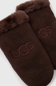 Замшеві рукавички UGG жіночі колір коричневий