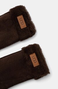 Замшеві рукавички UGG жіночі колір коричневий