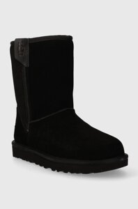 Замшеві чоботи UGG Classic Short Bailey Zip колір чорний 1144043