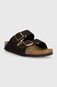 Замшеві шльопанці Birkenstock Arizona жіночі колір коричневий 1027083