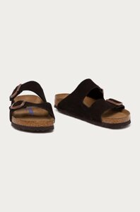 Замшеві шльопанці Birkenstock Arizona жіночі колір коричневий 951313