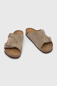 Замшеві шльопанці Birkenstock чоловічі колір сірий