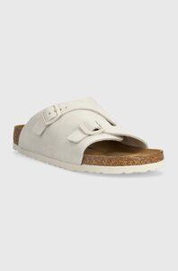 Замшеві шльопанці Birkenstock Zurich жіночі колір сірий 1025008