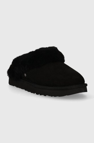 Замшеві тапочки UGG Classic Slipper II колір чорний 1130876. BLK-BLK