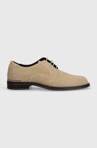 Замшеві туфлі tommy hilfiger CORE RWB hilfiger SUEDE SHOE чоловічі колір синій FM0fm04868