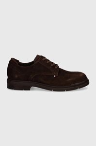 Замшеві туфлі tommy hilfiger flexible hilfiger SDE DERBY SHOE чоловічі колір коричневий FM0fm05087