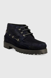 Замшеві туфлі Tommy Hilfiger TH BOAT BOOT CLASSIC чоловічі колір синій FM0FM04684