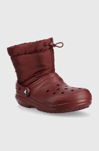 Зимові чоботи Crocs Classic Lined Neo Puff Boot Classic колір бордовий 206630