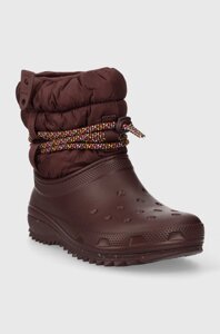 Зимові чоботи Crocs Classic Neo Puff Luxe Boot колір бордовий 207312