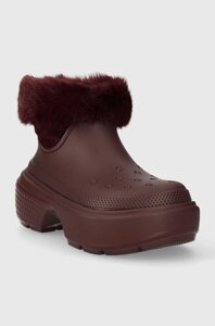 Зимові чоботи Crocs Stomp Lined Boot колір бордовий 208718