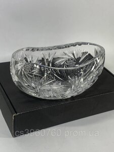 Кришталева цукерниця СРСР - важка, різьблена, 18119 см, вінтаж Н1532 Елегантна вінтажна кришталева цукерниця овальної