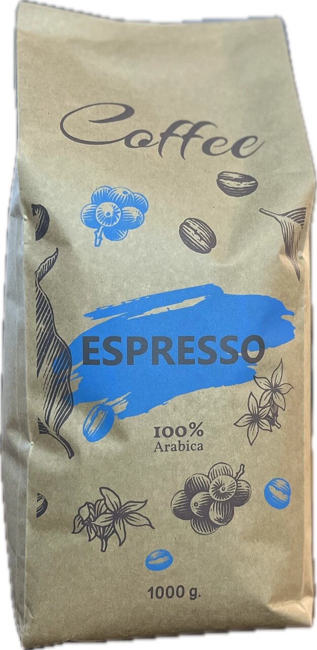 Кава в зернах "Espresso" арабіка 100% тільки свіжа обсмажування (після смаку шоколад, карамель) 1кг від компанії NPRO - фото 1