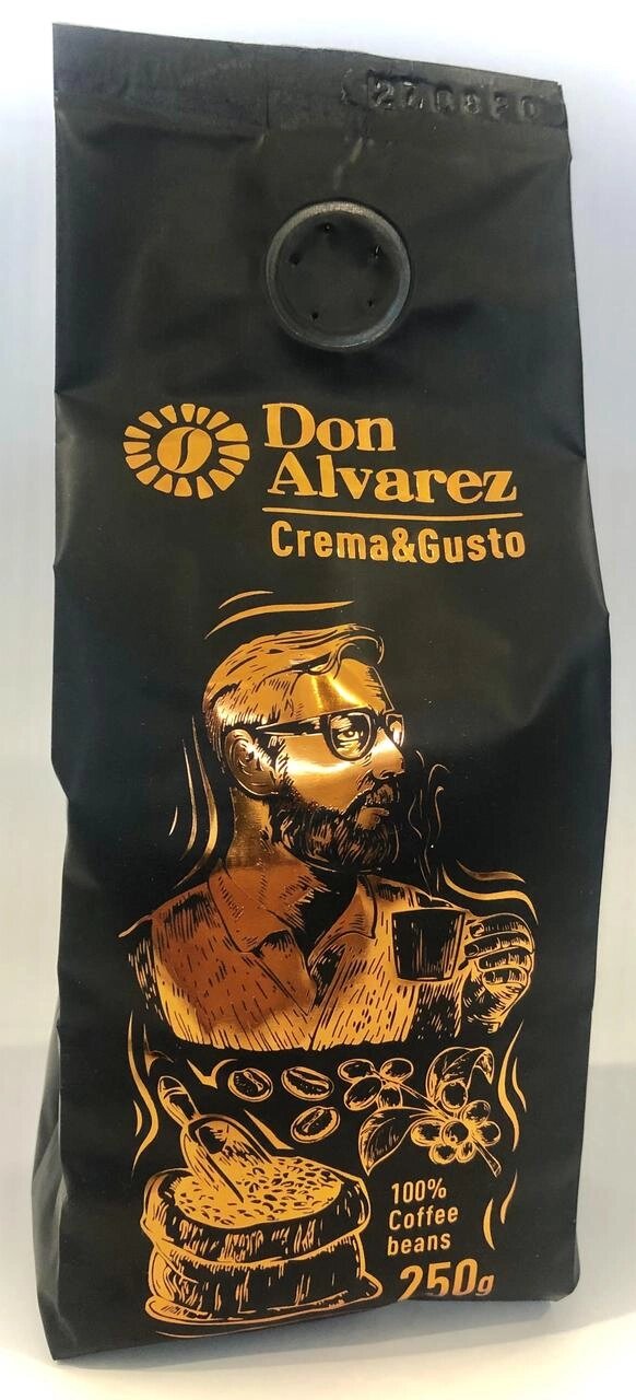 Кава зернова Don Alvarez Crema&Gusto 100% Робуста 250 г від компанії NPRO - фото 1