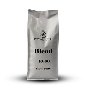 Кава в зернах Royal-Life Купаж Slow Roast 40% арабіка 60% робуста, 500 г