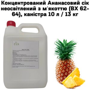 Концентрований Ананасовий Сік Неосвітлений з М'якоттю (ВХ 62-64), каністра 10л/13кг