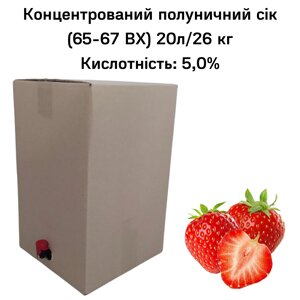 Концентрований клубничний сік (65-67 ВХ) BAG IN BOX 20л/26 кг