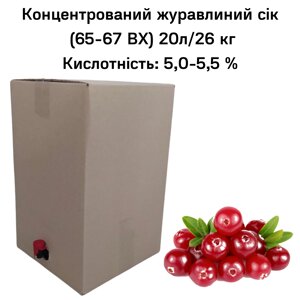 Концентрований журавлиний сік (65-67 ВХ) BAG IN BOX 20л/26 кг