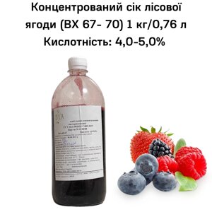 Концентрований сік лісової ягоди (65-67 ВХ) пляшка 1 кг / 0,76 л