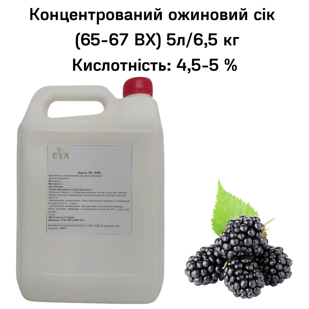 Концентрований ожиновий сік (65-67 ВХ) каністра 5л/6,5 кг від компанії NPRO - фото 1