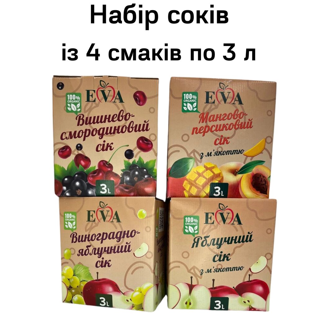 Набір соків із 4 смаків по 3л. від компанії NPRO - фото 1