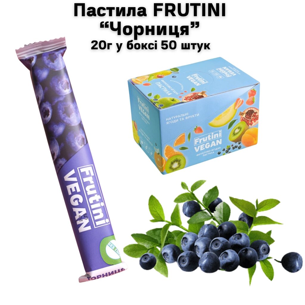 Пастила FRUTINI "Чорниця" 20 г (у боксі 50 штук) від компанії NPRO - фото 1