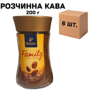 Ящик розчинної кави Tchibo Family 200 гр. у скляній банці (у ящику 6 шт.)