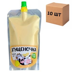 Ящик згущеного молока зі смаком дині в дой-паках 10 шт по 500 г.