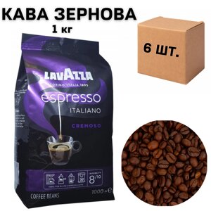 Ящик кави в зернох Lavazza Escpresso Italiano Cremoso, 1 кг (в ящику 6 шт)