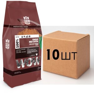 Ящик WOW CACAO 100% УНІКАЛЬНЕ ЧЕРВОНЕ 1кг (22-24% какао-масла) 1кг (у ящику 10шт)