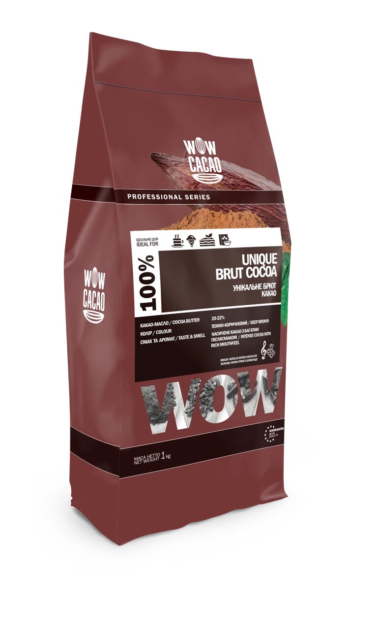 УНІКАЛЬНЕ КАКАО БРЮТ WOW CACAO 100% (20-22% какао-олії) 1 кг від компанії NPRO - фото 1