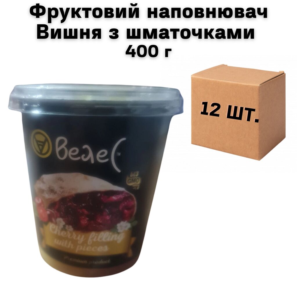 Ящик фруктового наповнювача Вишня з шматочками 400 г (в ящику 12 шт) від компанії NPRO - фото 1