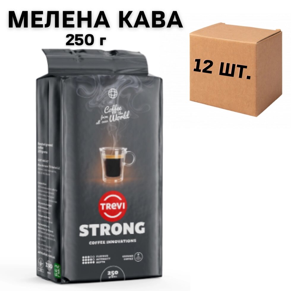 Ящик кави меленой Trevi Strong 250 гр (у ящику 12 шт) від компанії NPRO - фото 1