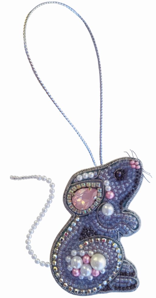 Набір для вишивання брошки АБН-004 "Мишка (сіра)" від компанії ТМ "Астрочка" - фото 1