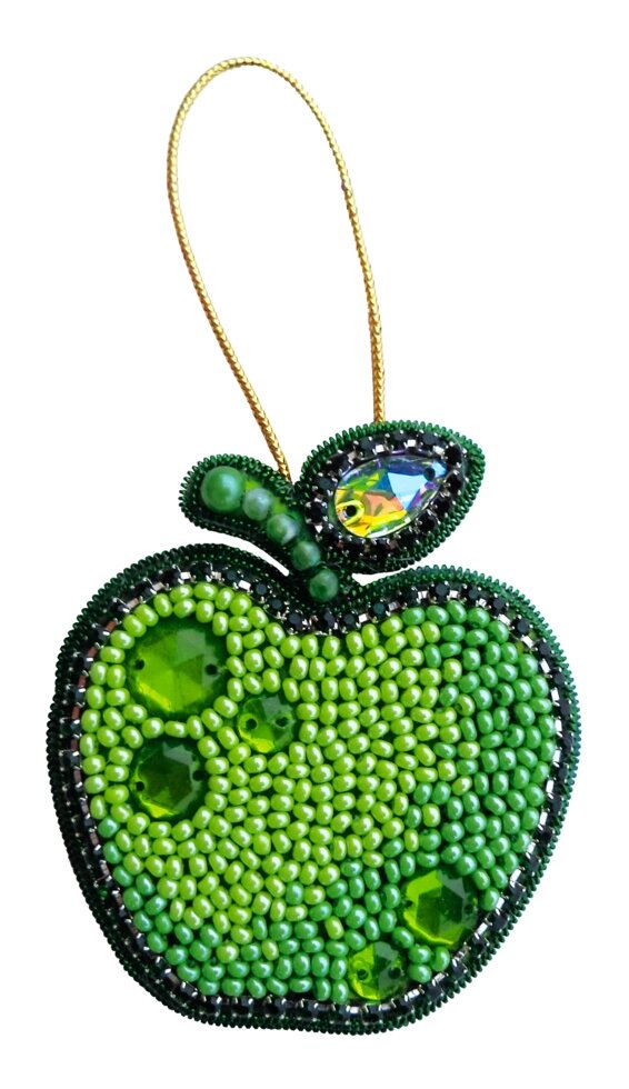 Набір для вишивання брошки АБН-018 Яблучко (зелене) від компанії ТМ "Астрочка" - фото 1