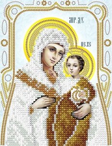 Схема для вишивання бісером АС5-113 Віфліємська Ікона Божої Матері (срібло) ТМ "Астрочка"