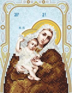 Схема для вишивання бісером АС5-099 Ікона Божої Матері Покриваюча (срібло) ТМ "Астрочка"