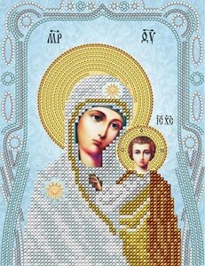 Схема для вишивання бісером АС5-045 Казанська Ікона Божої Матері (срібло) ТМ "Астрочка"