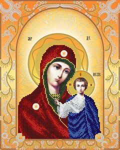Схема для вишивання бісером АС3-030 Казанська Ікона Божої Матері (золото) ТМ "Астрочка"