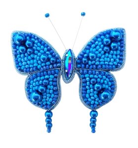 Набір для вишивання бісером брошки АБН-024 Метелик (блакитний) ТМ "Астрочка"